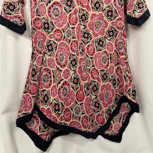 Aller Simplement multicolored 3/4 sleeve tunic w/ asymmetrical hem sz XL - Picture 8 of 13